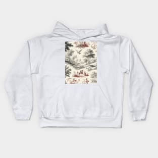 Pastoral Harmony: A Toile de Jouy Tale Kids Hoodie